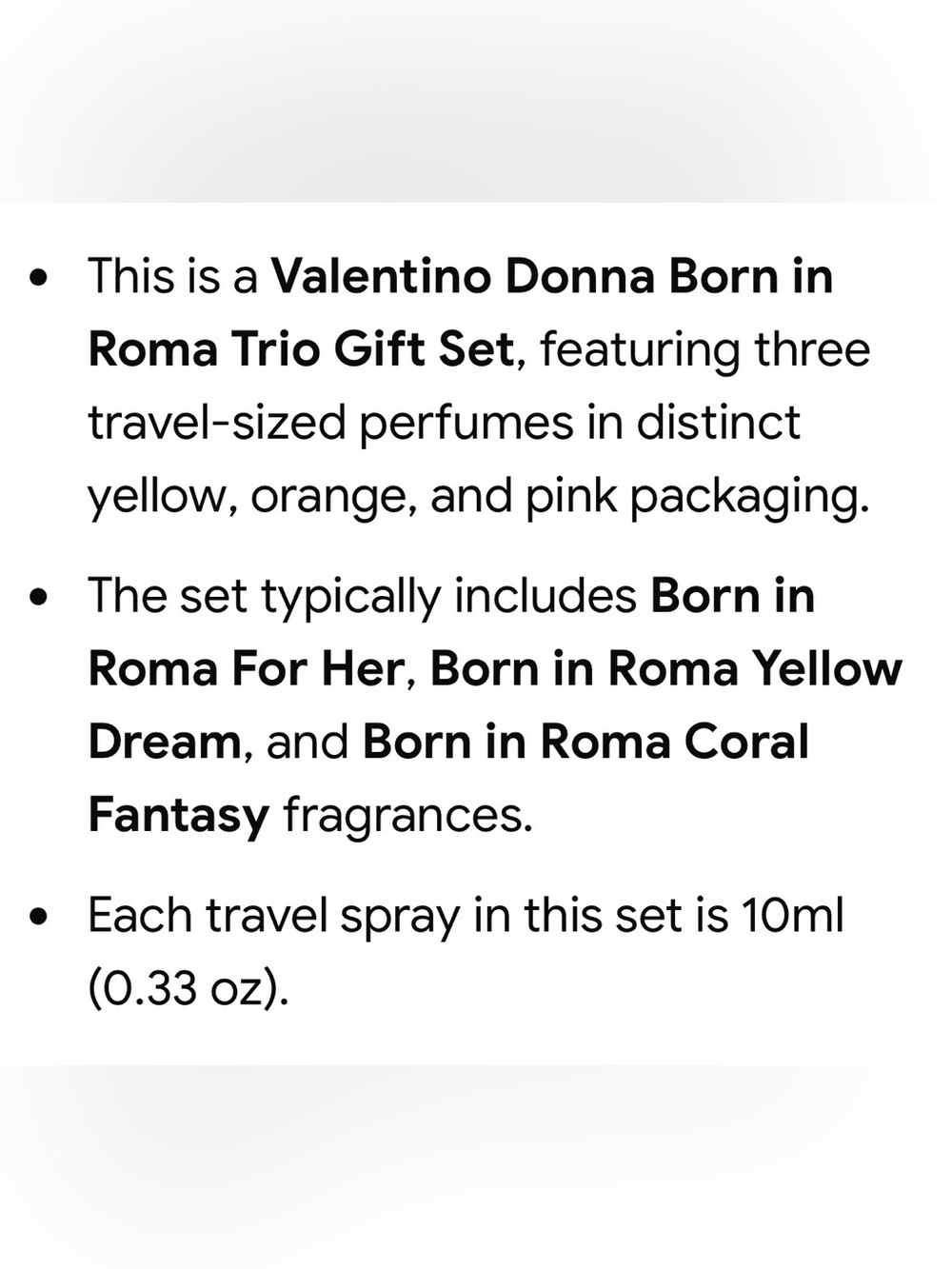 Valentino Donna Born In Roma Trio Gift Set - Yellow, Orange, Pink - Picture 2 of 7